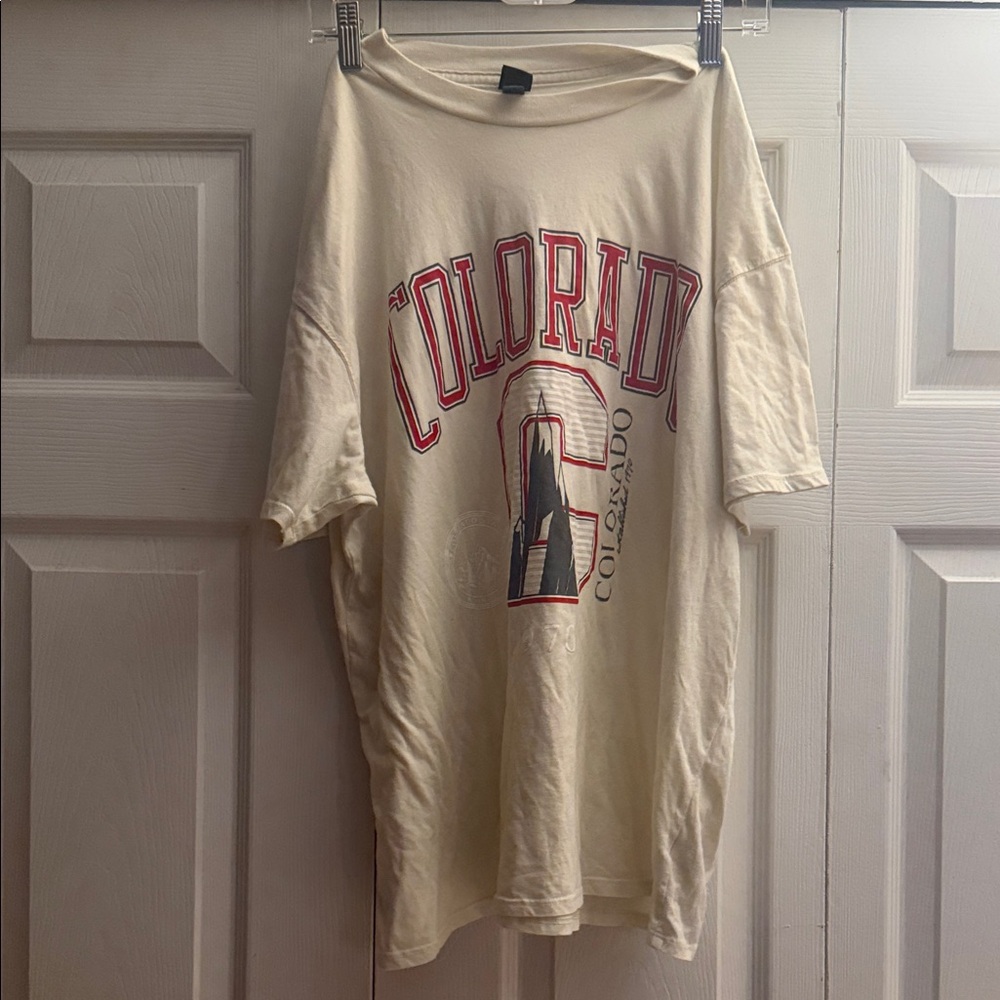 Cream Colorado State University baggy tee